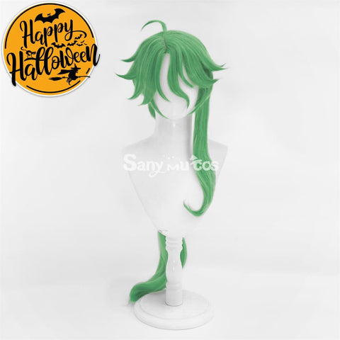 Game Genshin Impact Baizhu Cosplay Wig Green Long Ponytail Wig