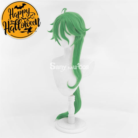 Game Genshin Impact Baizhu Cosplay Wig Green Long Ponytail Wig