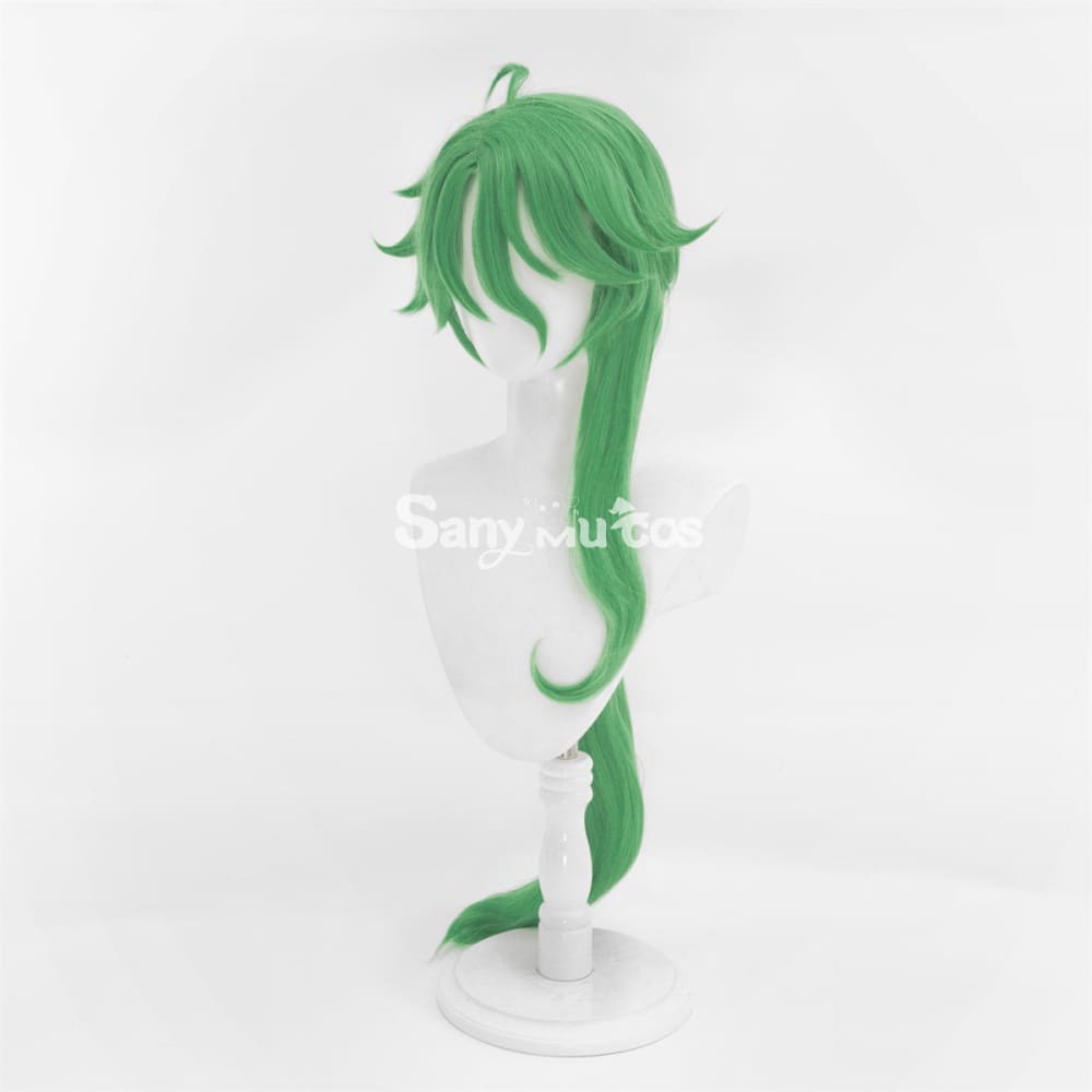 Game Genshin Impact Baizhu Cosplay Wig Green Long Ponytail Wig