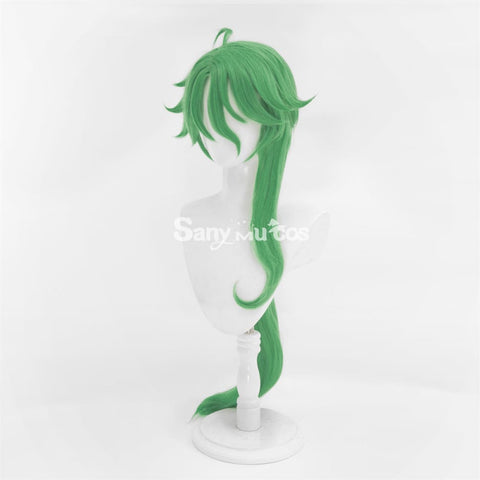 Game Genshin Impact Baizhu Cosplay Wig Green Long Ponytail Wig