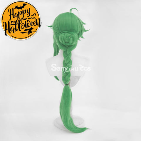 Game Genshin Impact Baizhu Cosplay Wig Green Long Ponytail Wig