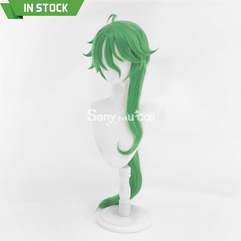 Game Genshin Impact Baizhu Cosplay Wig Green Long Ponytail Wig