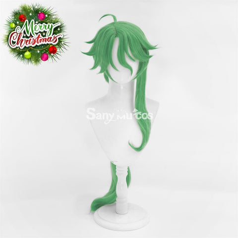 Game Genshin Impact Baizhu Cosplay Wig Green Long Ponytail Wig
