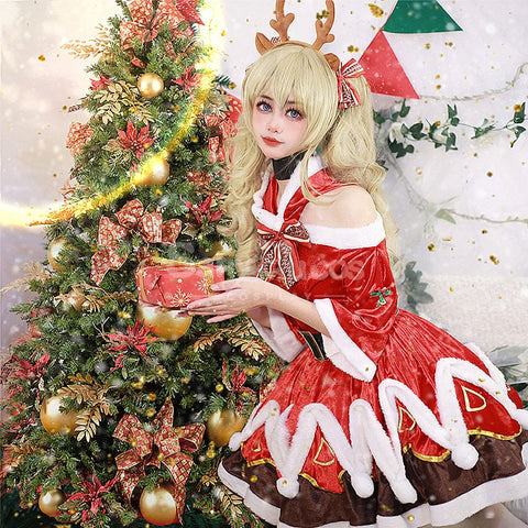 【In Stock】Game Genshin Impact Barbara Gunnhildr Christmas Cosplay Costume Cosplay Costumes