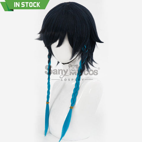 【In Stock】Game Genshin Impact Bards Venti Blue Gradient Mixed Short Cosplay Wig Wigs