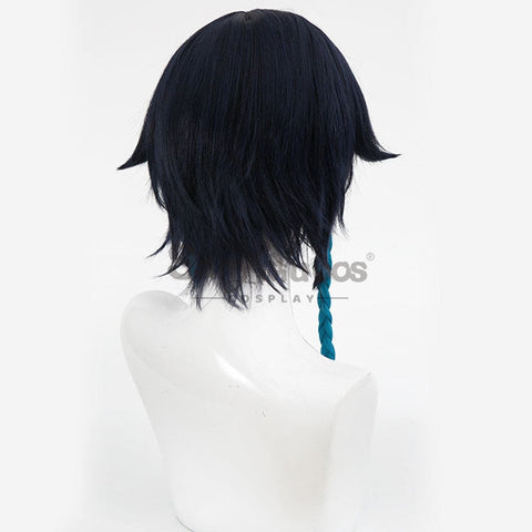 【In Stock】Game Genshin Impact Bards Venti Blue Gradient Mixed Short Cosplay Wig Wigs