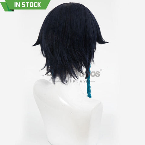 【In Stock】Game Genshin Impact Bards Venti Blue Gradient Mixed Short Cosplay Wig Wigs