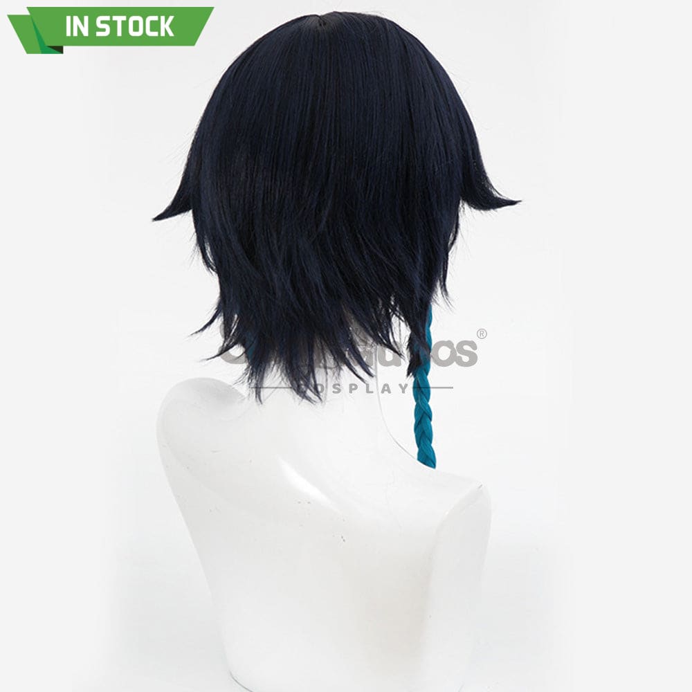 【In Stock】Game Genshin Impact Bards Venti Blue Gradient Mixed Short Cosplay Wig Wigs