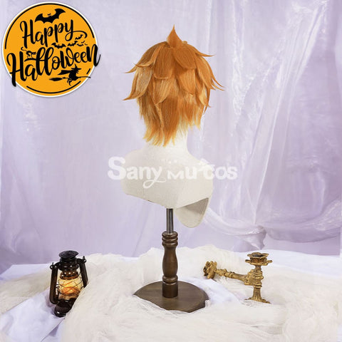 Game Genshin Impact cos Tartaglia cosplay wig orange short hair