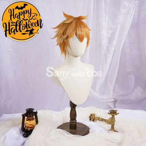 Game Genshin Impact cos Tartaglia cosplay wig orange short hair
