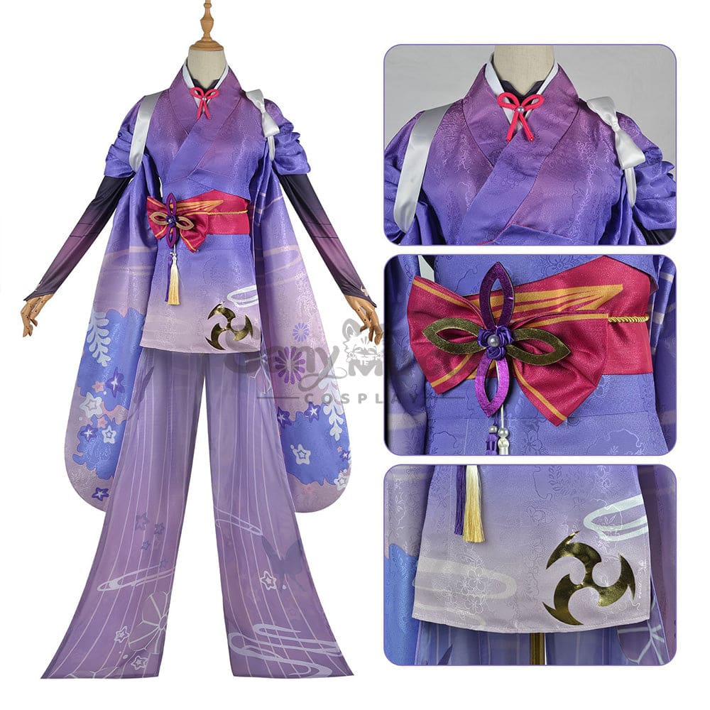 【In Stock】Game Genshin Impact Cosplay Baal Kimono Costume Plus Size Raiden Shogun / Xs Costumes