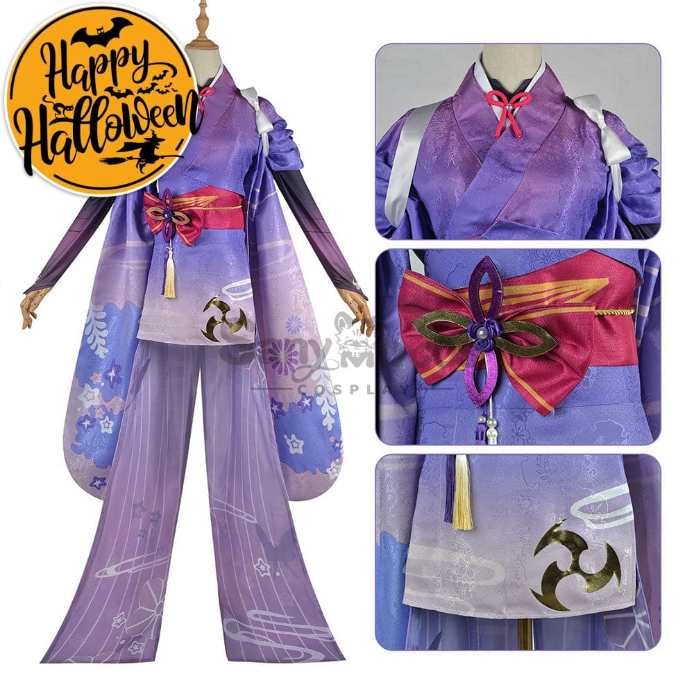 【In Stock】Game Genshin Impact Cosplay Baal Kimono Costume Plus Size Raiden Shogun / Xs Costumes