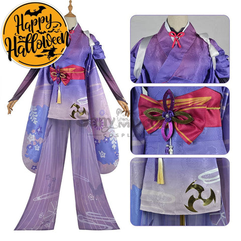 【In Stock】Game Genshin Impact Cosplay Baal Kimono Costume Plus Size Raiden Shogun / Xs Costumes