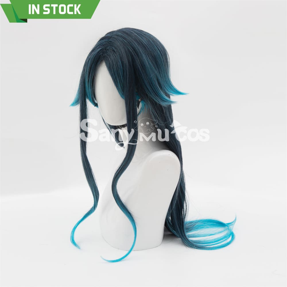 Game Genshin Impact Cosplay Bonanus Blue Gradient Long Cosplay Wig