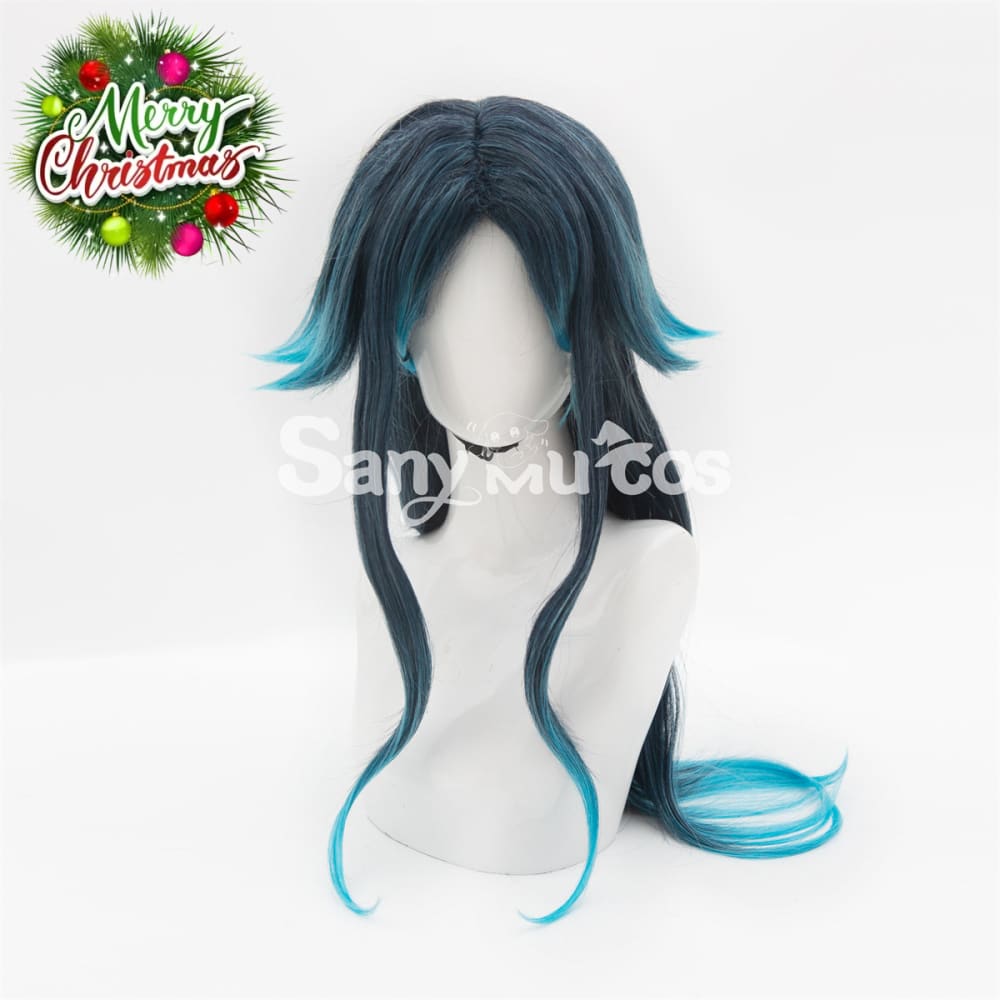 Game Genshin Impact Cosplay Bonanus Blue Gradient Long Cosplay Wig