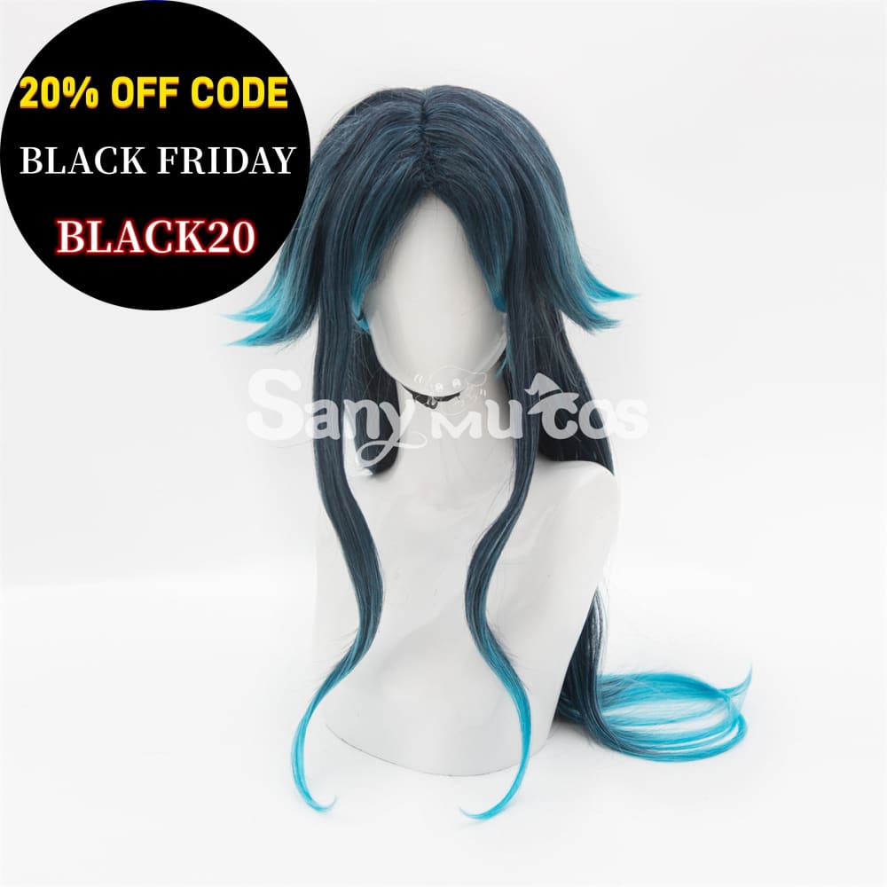 Game Genshin Impact Cosplay Bonanus Blue Gradient Long Cosplay Wig