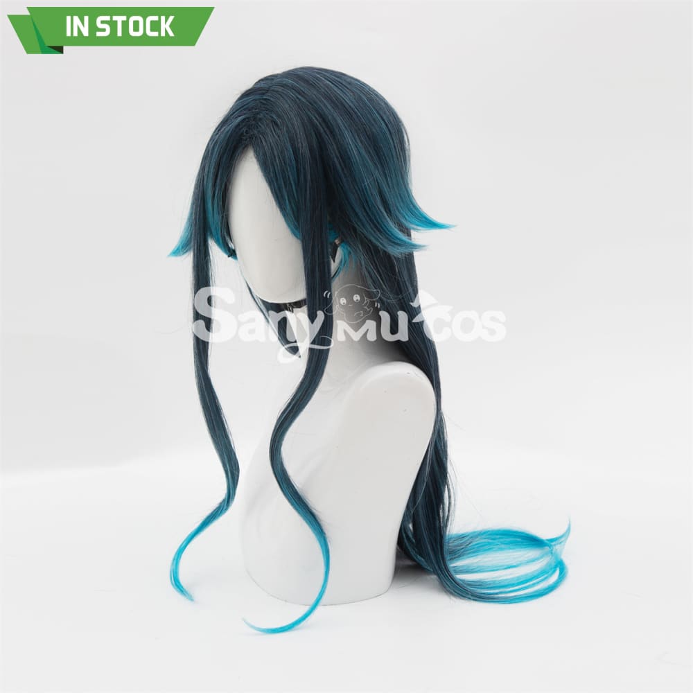 Game Genshin Impact Cosplay Bonanus Blue Gradient Long Cosplay Wig