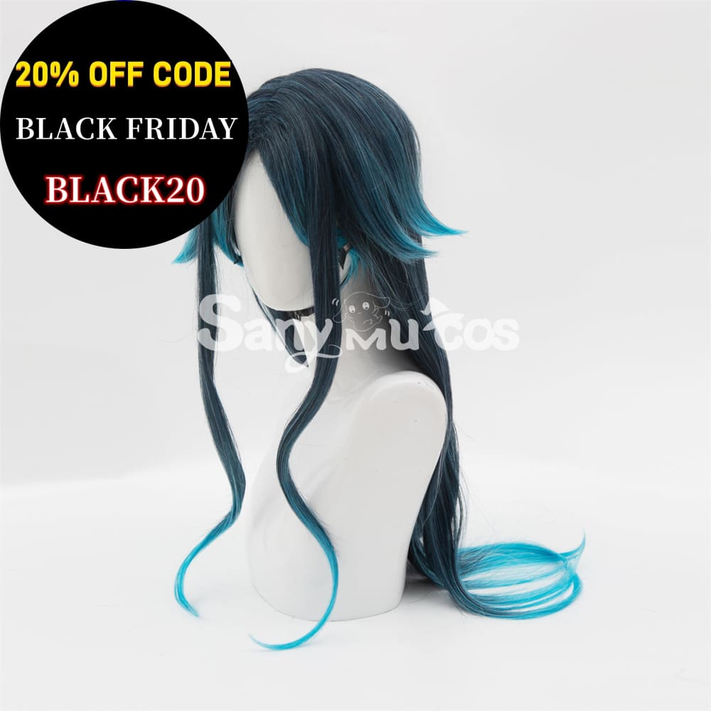 Game Genshin Impact Cosplay Bonanus Blue Gradient Long Cosplay Wig