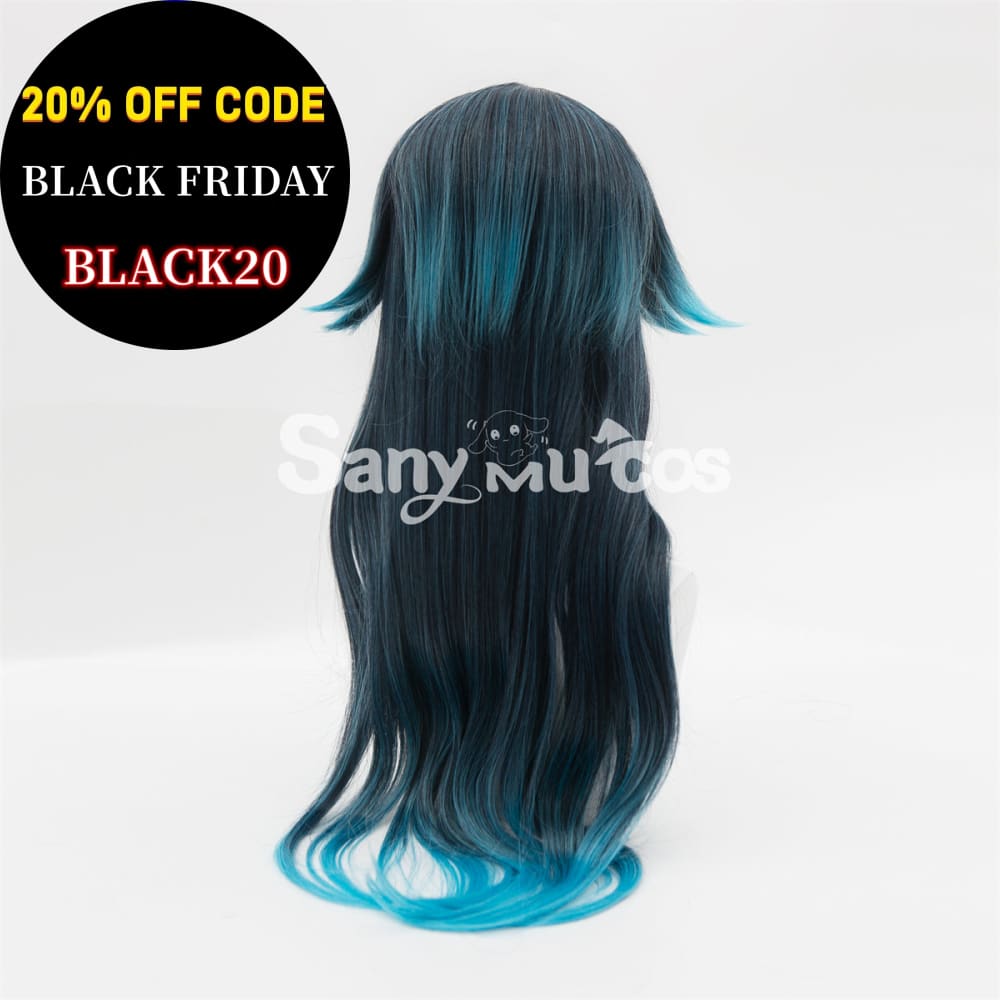 Game Genshin Impact Cosplay Bonanus Blue Gradient Long Cosplay Wig