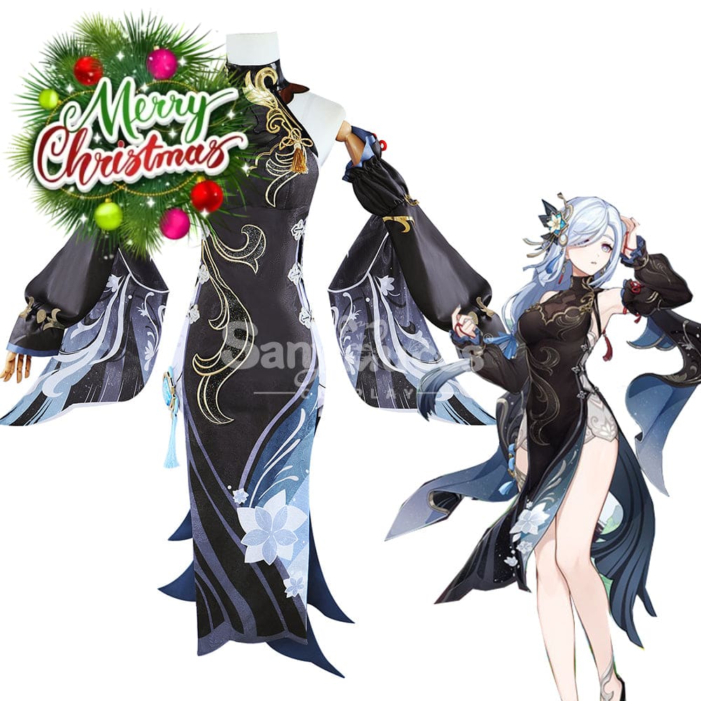 【In Stock】Game Genshin Impact Cosplay Frostflower Dew Shenhe Costume Costumes