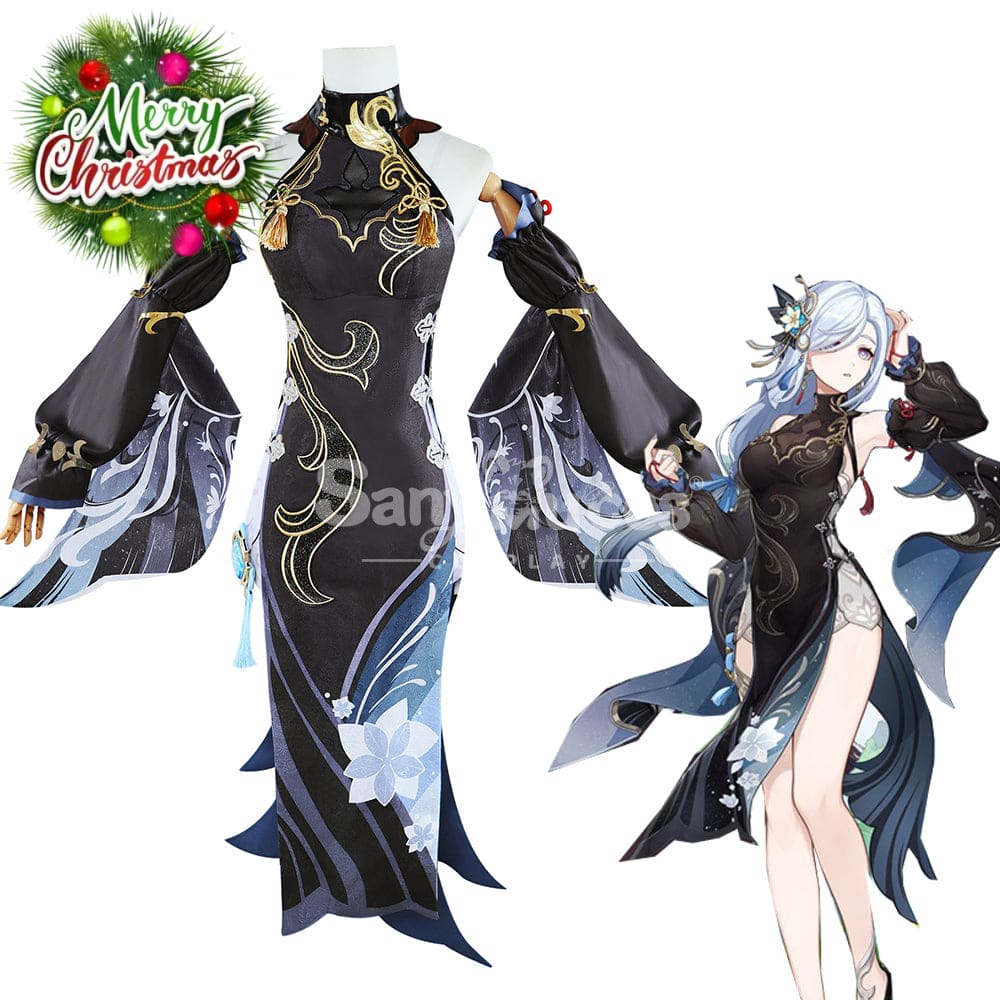 【In Stock】Game Genshin Impact Cosplay Frostflower Dew Shenhe Costume Costumes