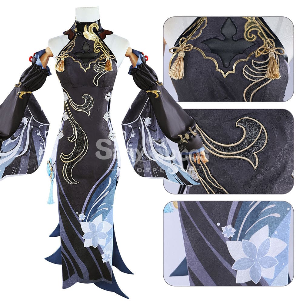 【In Stock】Game Genshin Impact Cosplay Frostflower Dew Shenhe Costume Costumes
