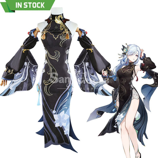 【In Stock】Game Genshin Impact Cosplay Frostflower Dew Shenhe Costume Costumes 1000