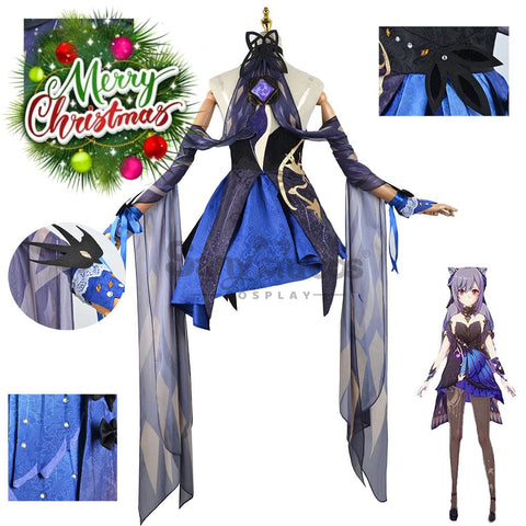 【In Stock】Game Genshin Impact Cosplay Keqing Costume Plus Size Costumes