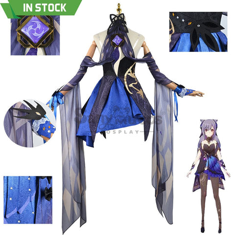 【In Stock】Game Genshin Impact Cosplay Keqing Costume Plus Size Costumes