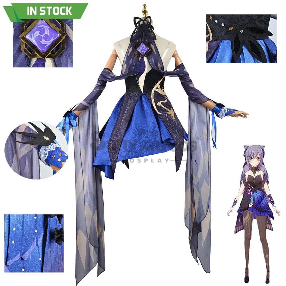 【In Stock】Game Genshin Impact Cosplay Keqing Costume Plus Size Costumes