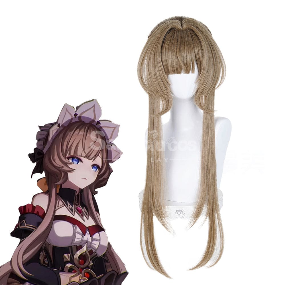 【In Stock】Game Genshin Impact Cosplay Marionette Sandrone Silver Long Cosplay Wig Cosplay Wigs