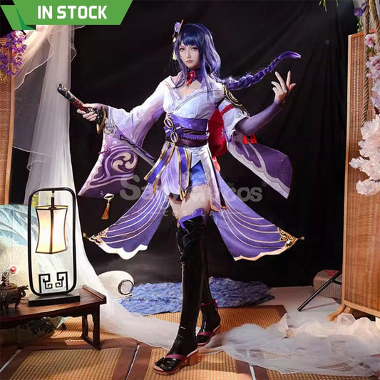 【In Stock】Game Genshin Impact Cosplay Raiden Baal Purple Kimono Costume Costumes 1000