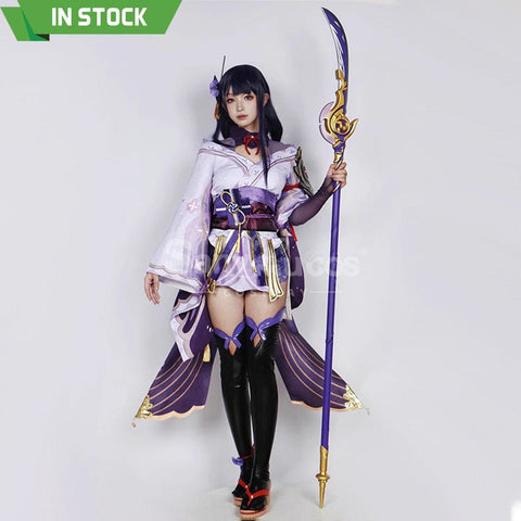 【In Stock】Game Genshin Impact Cosplay Raiden Baal Purple Kimono Costume Costumes