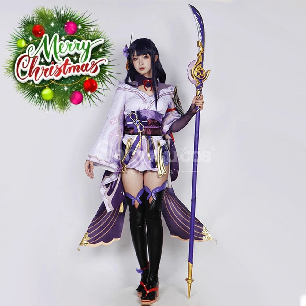 【In Stock】Game Genshin Impact Cosplay Raiden Baal Purple Kimono Costume Costumes