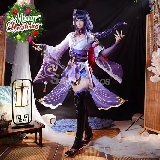 【In Stock】Game Genshin Impact Cosplay Raiden Baal Purple Kimono Costume Costumes 1000