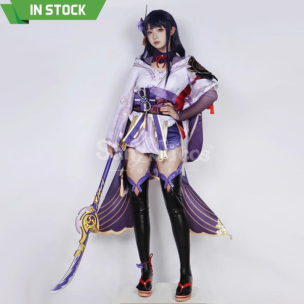 【In Stock】Game Genshin Impact Cosplay Raiden Baal Purple Kimono Costume Costumes