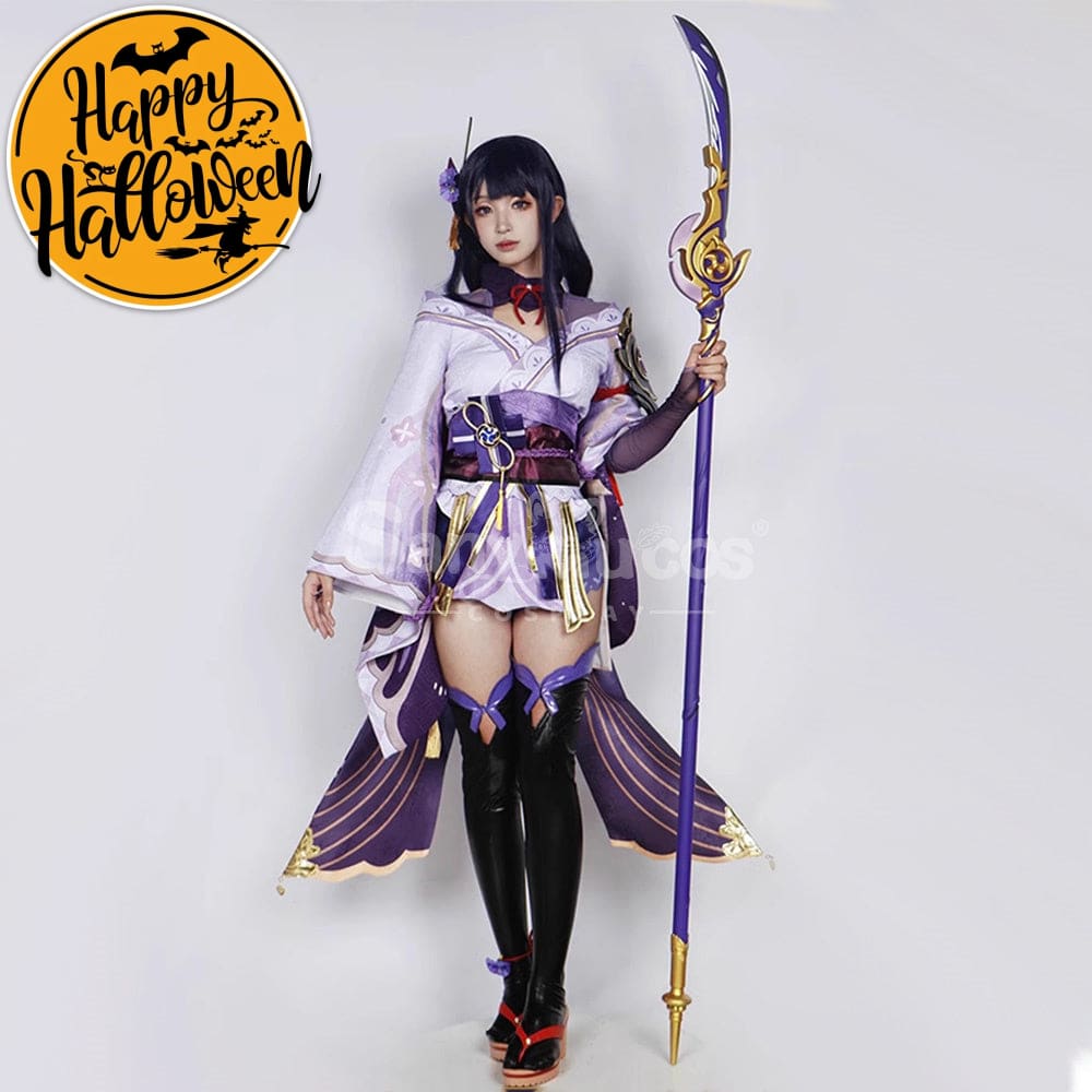 【In Stock】Game Genshin Impact Cosplay Raiden Baal Purple Kimono Costume Costumes