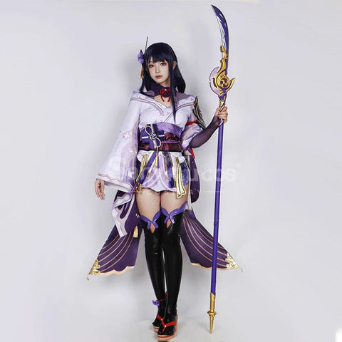 【In Stock】Game Genshin Impact Cosplay Raiden Baal Purple Kimono Costume Costumes