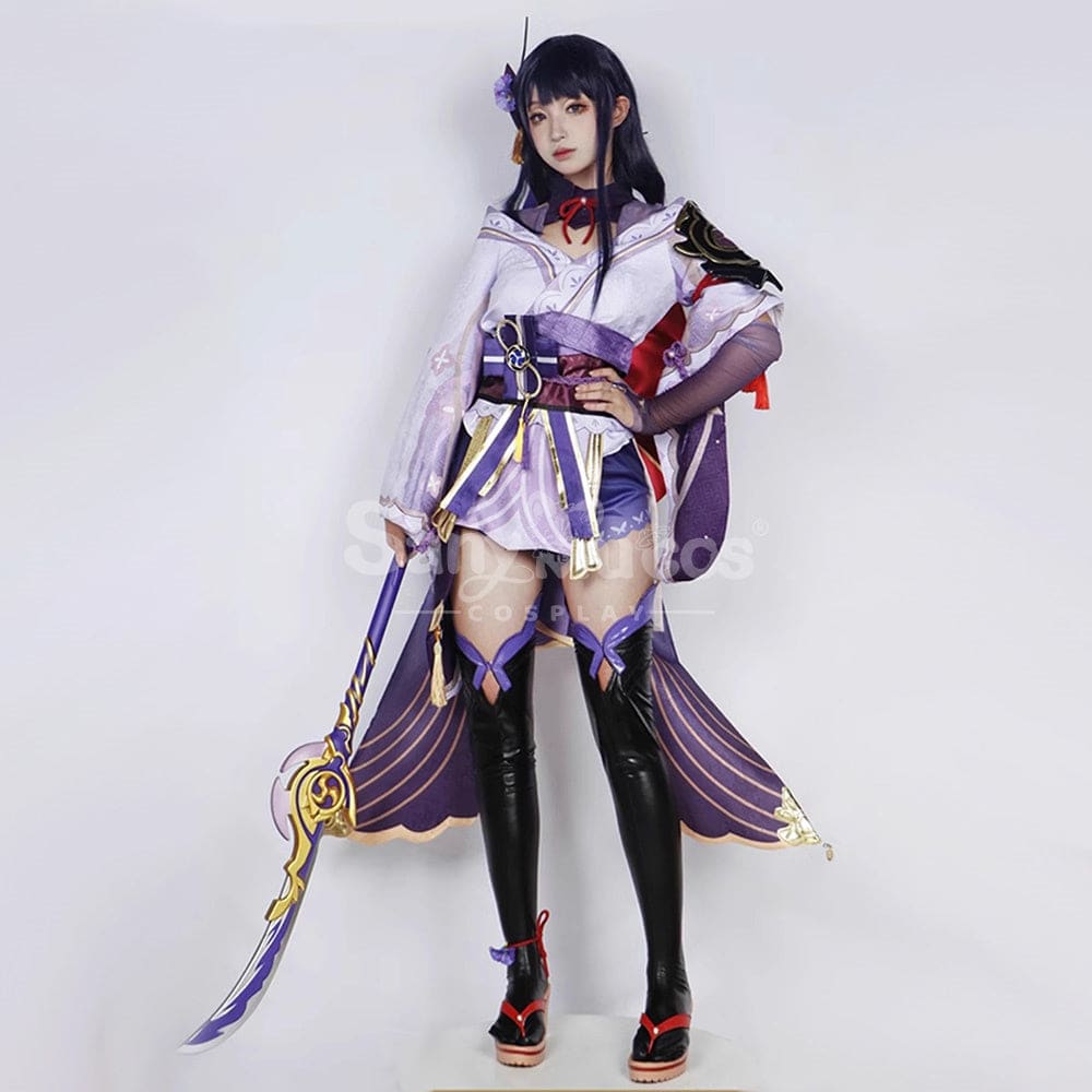 【In Stock】Game Genshin Impact Cosplay Raiden Baal Purple Kimono Costume Costumes