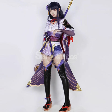 【In Stock】Game Genshin Impact Cosplay Raiden Baal Purple Kimono Costume Costumes