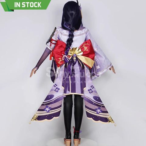 【In Stock】Game Genshin Impact Cosplay Raiden Baal Purple Kimono Costume Costumes