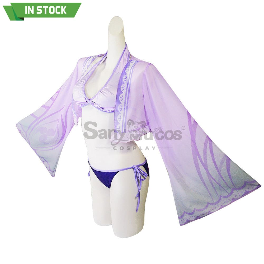 【In Stock】Game Genshin Impact Cosplay Raiden Shogun Bikini Swimsuit Costume Costumes