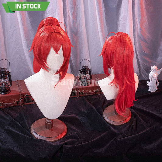 【In Stock】Game Genshin Impact Cosplay Red Dead Of Night Diluc Wig Wigs 1000