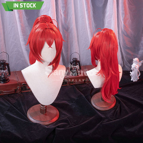 【In Stock】Game Genshin Impact Cosplay Red Dead Of Night Diluc Wig Wigs