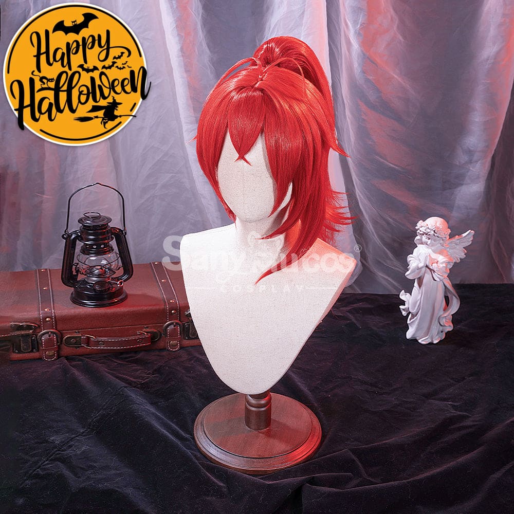 【In Stock】Game Genshin Impact Cosplay Red Dead Of Night Diluc Wig Wigs