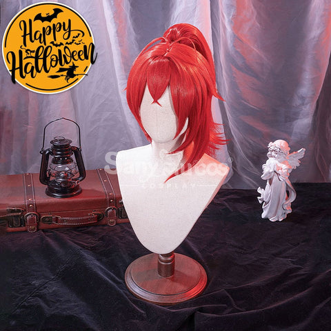【In Stock】Game Genshin Impact Cosplay Red Dead Of Night Diluc Wig Wigs