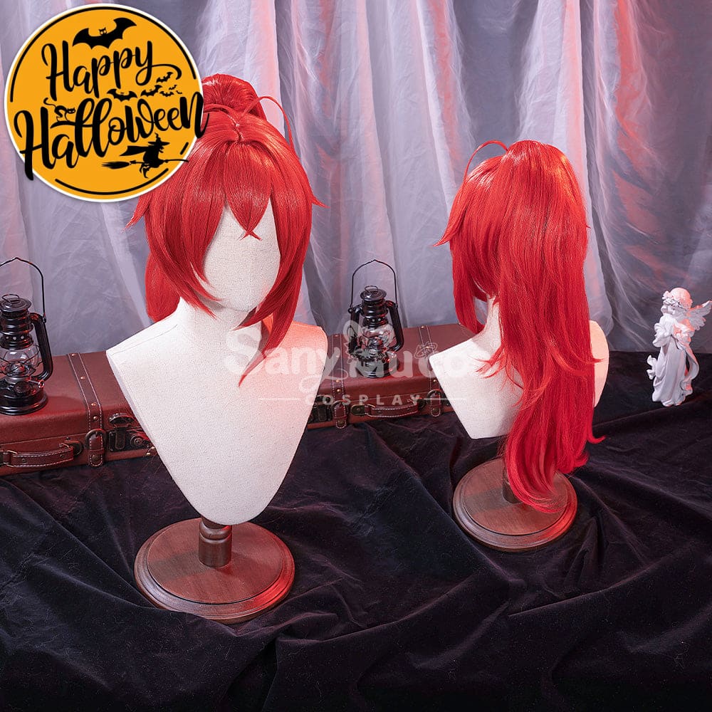 【In Stock】Game Genshin Impact Cosplay Red Dead Of Night Diluc Wig Wigs