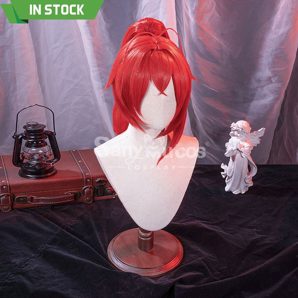 【In Stock】Game Genshin Impact Cosplay Red Dead Of Night Diluc Wig Wigs