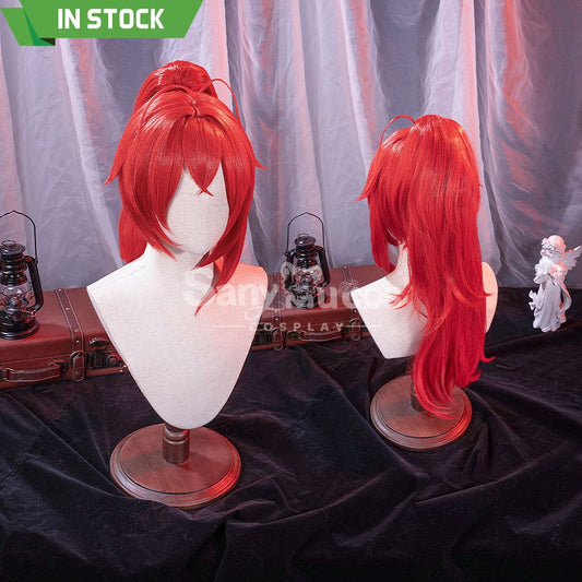 【In Stock】Game Genshin Impact Cosplay Red Dead Of Night Diluc Wig Wigs 1000