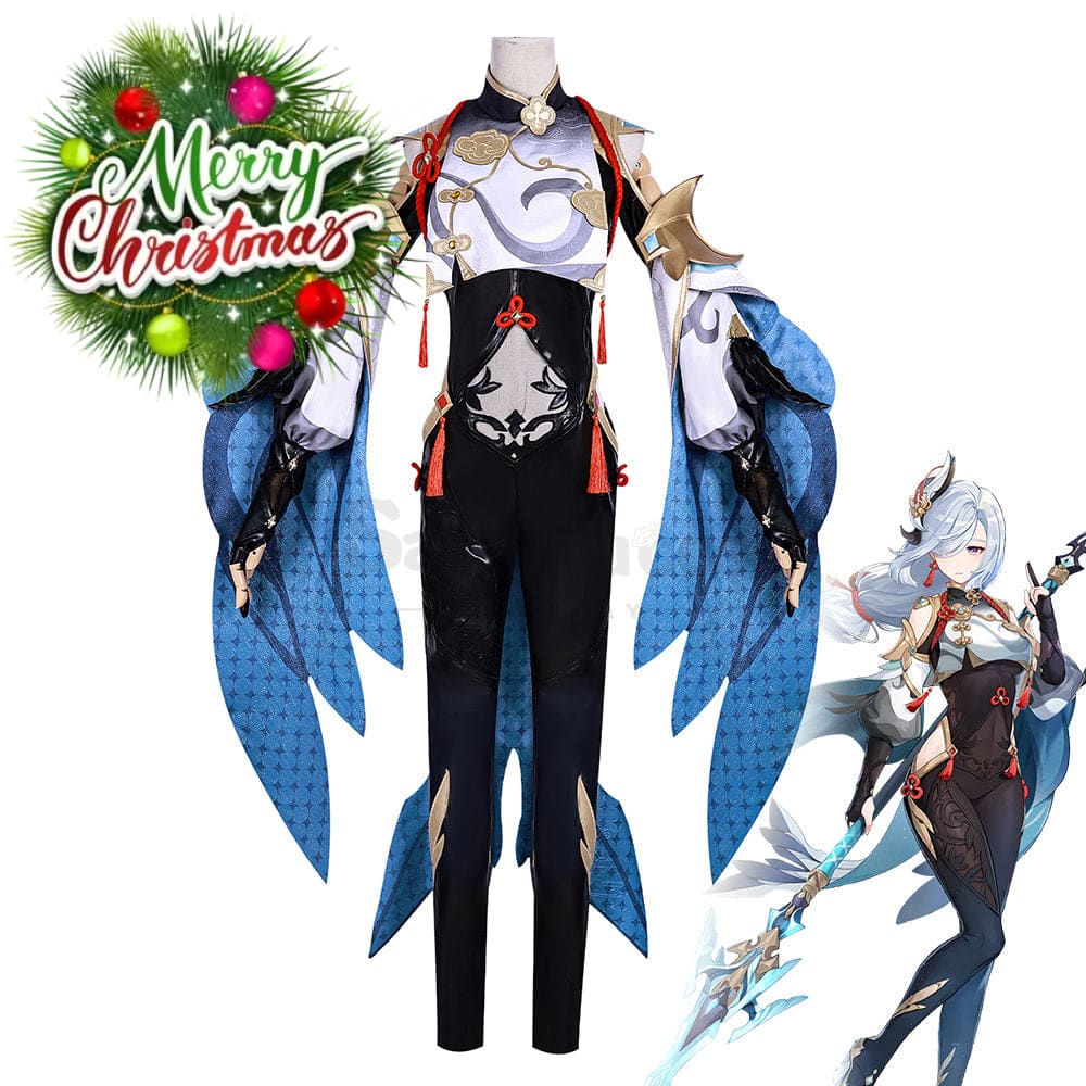 【In Stock】Game Genshin Impact Cosplay Shenhe Costume Plus Size Costumes